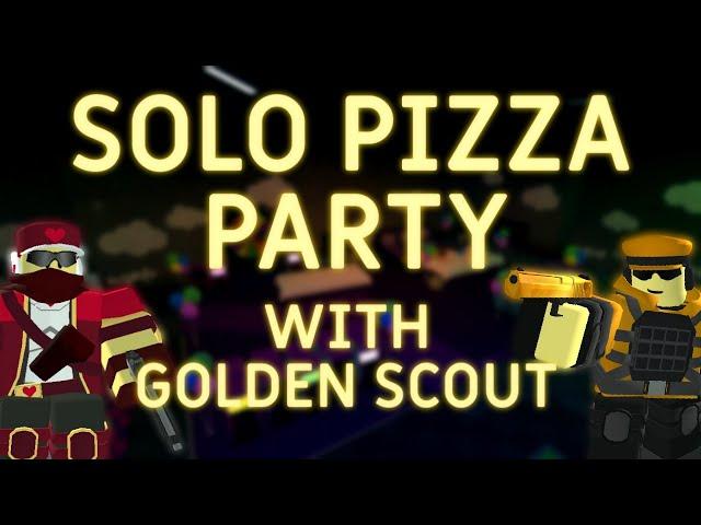 SOLO PIZZA PARTY with GOLDEN SCOUT and NO DJ | Tower Defense Simulator