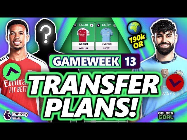 MY FPL GAMEWEEK 13 TRANSFER PLANS! | Fantasy Premier League 24/25