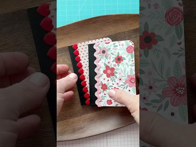 Decorate mini composition notebooks #papercrafting #valentinecraft #diygift #mininotebook #easydiy