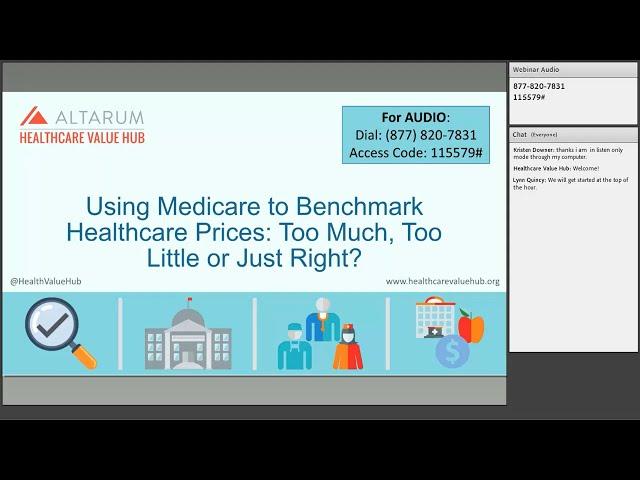 Hub Webinar on Medicare Rates as a Benchmark