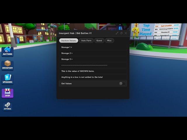 {2023} OP Bid Battles Tycoon Script | AUTO VALUE, AUTO FARM, FREE GAMEPASS - Insurgent Hub (Paid)