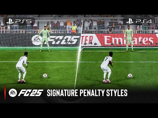 EA Sports FC 25 | PS5 vs PS4 Comparison | Signature Penalty Styles