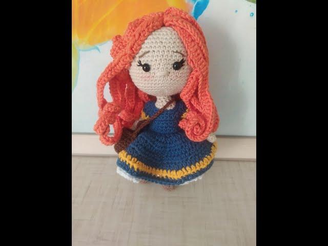 Вязанная Принцесса  Диснея Мерида Храбрая Сердцем Princess Amigurumi Disney Merida Сумка