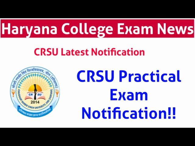 CRSU Exam News UG PG Courses|CRSU Bed Exam News|CRSU Practical Exam News|CRSU Exam Pattern,Mode 2021