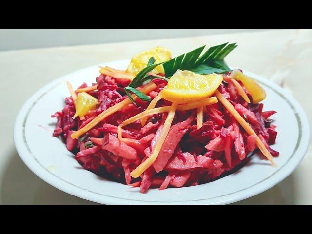 Вкусный целебный салат из красной свеклы Mazzali shifobaxsh lavlagidan salat