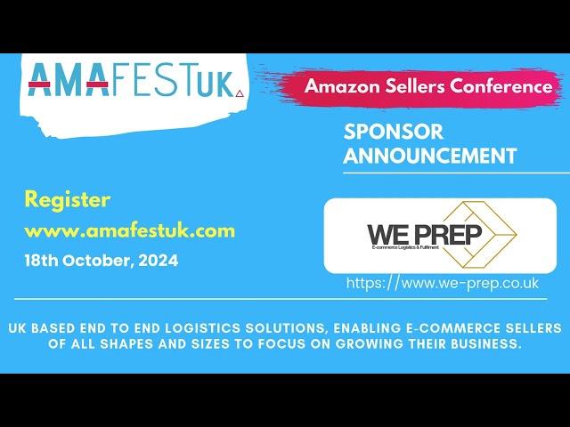 2024 AmafestUK Sponsors - Amazon Sellers Conference in Brighton