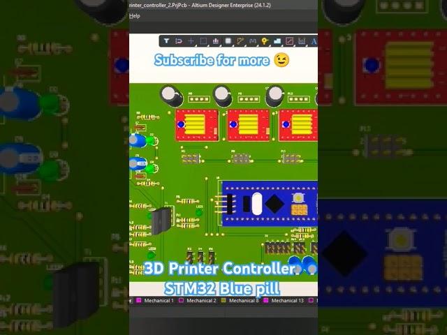 3D printer controller board using STM32 blue pill #3D printer #Altium #STM32 #DIY