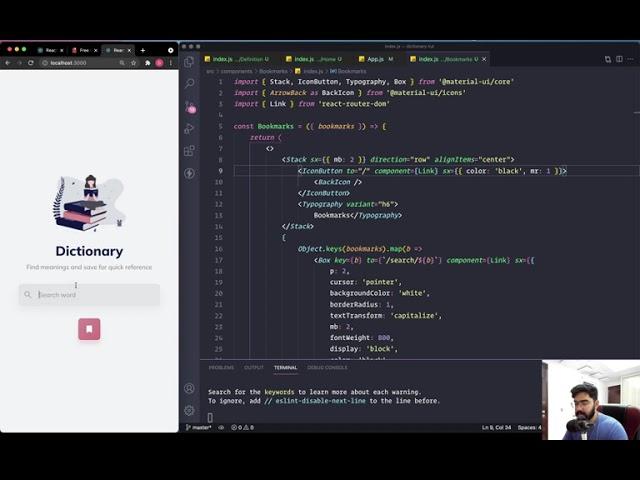 Dictionary Part 12 | React App | Bookmarks and Responsiveness