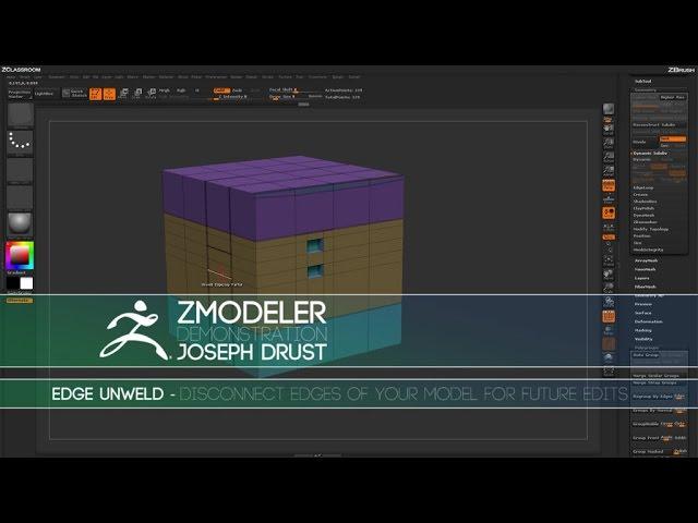 ZBrush ZModeler Edge Actions - Edge Unweld