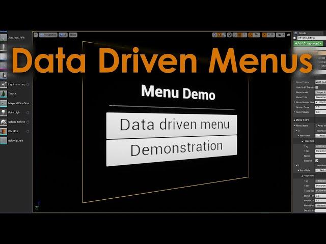 Data Driven Menus: Demo