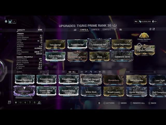 Warframe Tigris Prime build