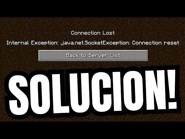 MINECRAFT: "INTERNAL EXCEPTION Java net Socketexcept" - SOLUCION!