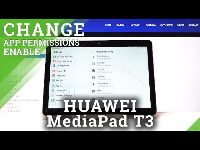 Check and Correct Apps Permissions - HUAWEI MediaPad T3