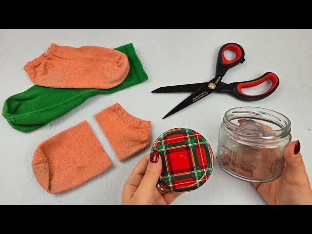 Great Easy Recycling Idea With Socks and Jars