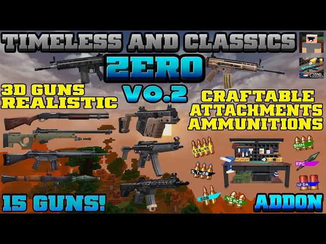 TACZ V0.2 NEW UPDATE! | Realistic Survival Friendly Gun Addon for Minecraft Bedrock & Mcpe 1.21.60+