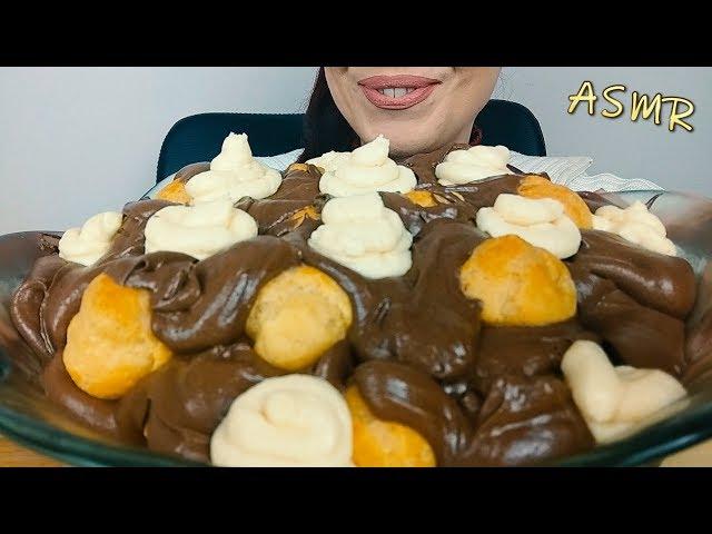 ASMR Dessert: Profiterole - Chocolate Covered Cream Filled Pastry Puffs | No Talking