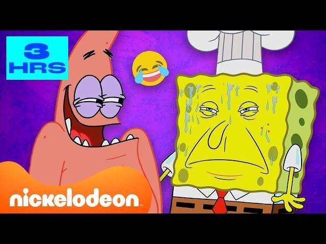 Губка Боб | Более трёх ЧАСОВ самых смешных моментов "Губка Боб"!  | Nickelodeon Cyrillic