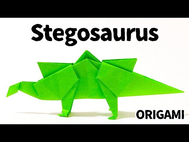 Origami Stegosaurus 2 -How to make- Animal 折り紙 ステゴザウルス 恐竜 折り方