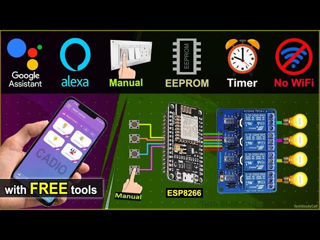 IoT based ESP8266 projects using Google Assistant Alexa & Cadio