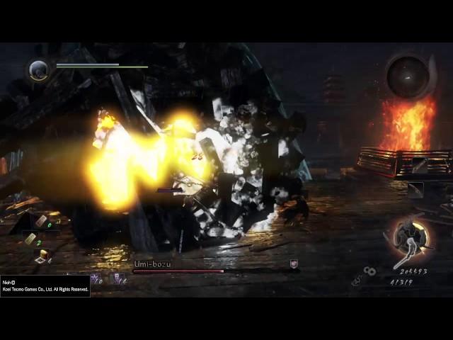 Nioh -  Umibozu very easy strategy - ocean roars boss sea creature fight - umi-bozu