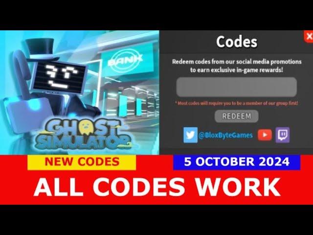 *NEW CODES* [️NEW RECIPE!] Ghost Simulator ROBLOX | ALL CODES | OCTOBER 5, 2024