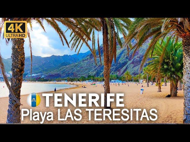 4k Beach Walk on Playa Las Teresitas,  Santa Cruz de Tenerife, March 2022