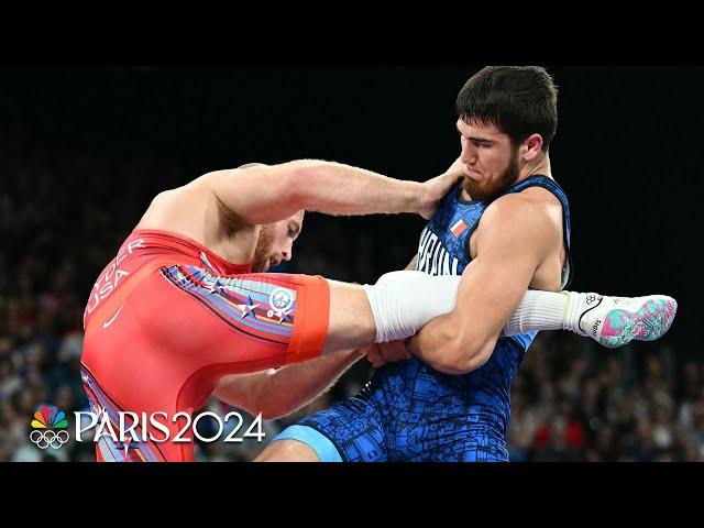 Kyle Snyder dispatched by Akhmed Tazhudinov in men's 97kg freestyle SF | Paris Olympics | NBC Sports