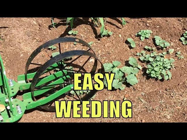 HOSS WHEEL HOE ~ USING SWEEPS - HOSS TOOLS MAKE GARDENING EASY!