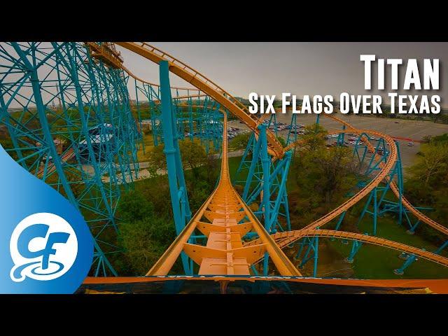 Titan front seat on-ride 4K POV @60fps Six Flags Over Texas