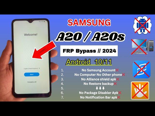 Samsung A20/A20s Android 10/11 FRP Bypass || 2024 Without Pc Google Account Bypass || New Method