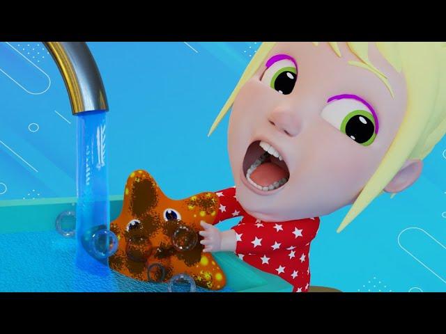 Clean Clean Cleanliness! Toys in a Whirl of Water | Mary's Nursery Rhymes