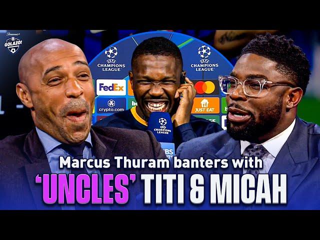 Marcus Thuram reunites with his two uncles, Henry & Micah  ️ | UCL Today | CBS Sports