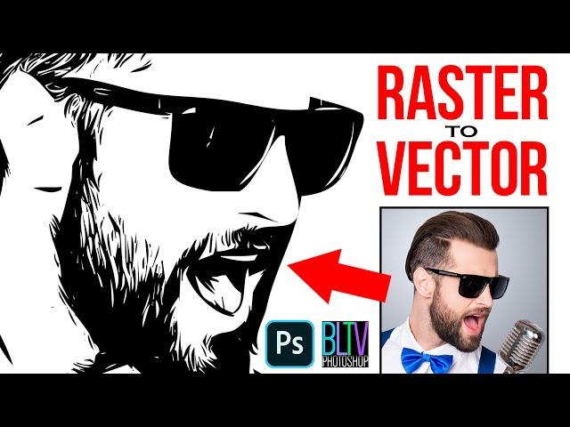 Photoshop: Convert RASTER Images to VECTOR Graphics.