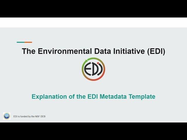 The EDI metadata template