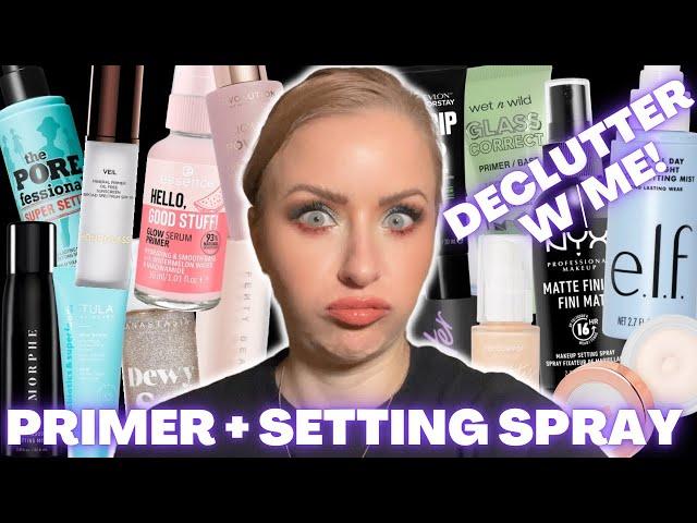 DECLUTTER WITH ME PART I! Primers + Setting Sprays | Steff's Beauty Stash