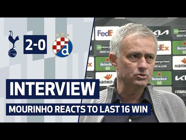 Mourinho satisfied after Europa League Last 16 win | SPURS 2-0 DINAMO ZAGREB