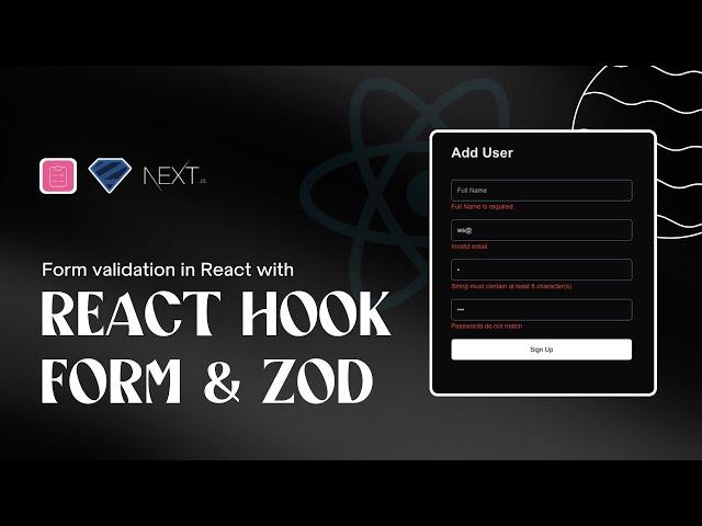 Form Validation in Next.js with React Hook Form & Zod