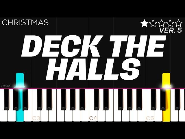 Christmas - Deck The Halls | EASY Piano Tutorial