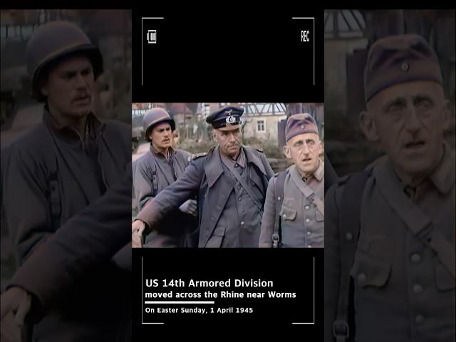 US 14th Armored Division moved across the Rhine and captured German POWs, 1 April 1945 #ww2 #history