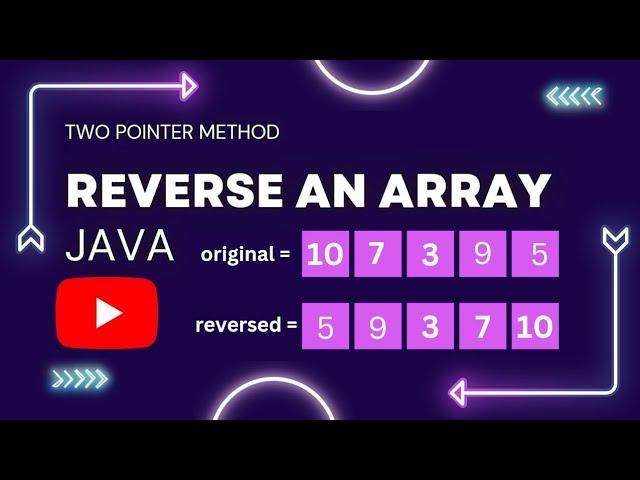 JAVA | REVERSE ARRAY using TWO POINTER METHOD |