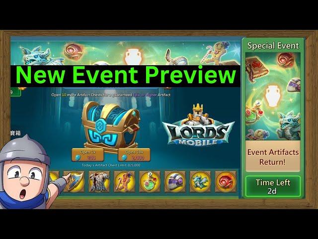 New Taiwan Server Update New Special Event upcoming Artifact Returns Lords Mobile New Artifact Box