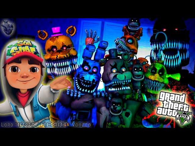 ГТА 5 МОДЫ! ДЖЕЙК SUBWAY SURFERS В ГОСТЯХ У АНИМАТРОНИКОВ FNAF! ОБЗОР МОДОВ GTA V! GTA 5 MODS #169