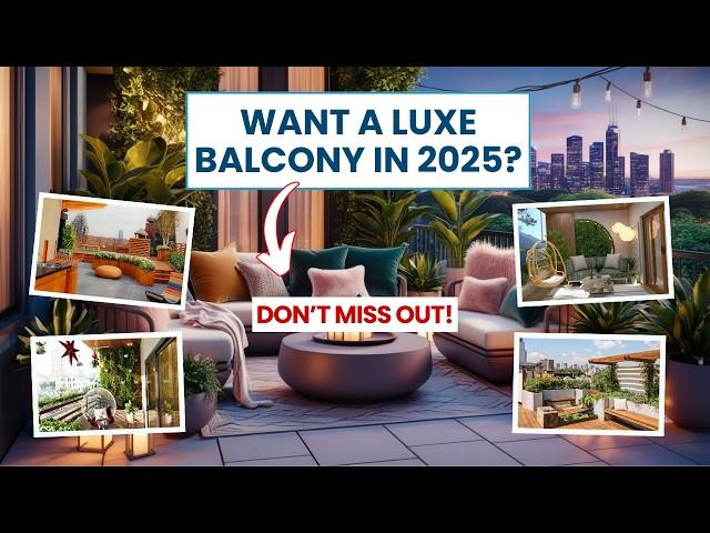 Luxury Balcony Decor Ideas 2025 | Cozy Seating Inspiration | Outdoor Plant Styling Trends