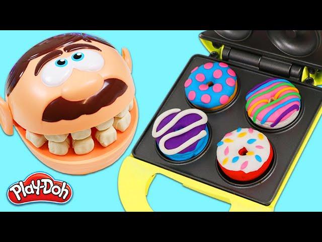 Feeding Mr. Play Doh Head Homemade Donuts!