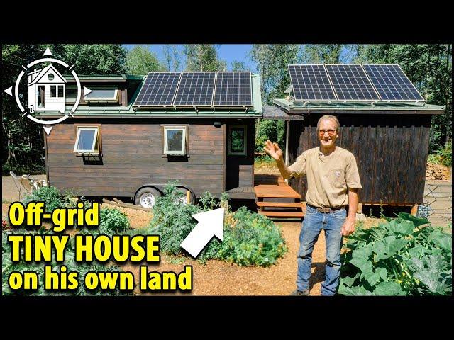 He retired into a off-grid Tiny House on his own land