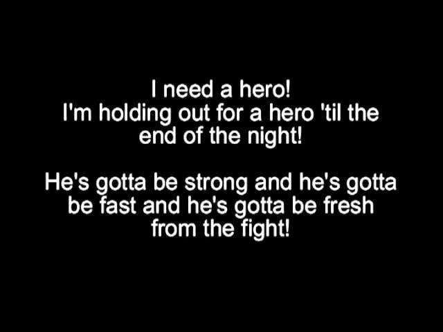 Bonnie Tyler - Holding out for a hero (Lyrics on screen)