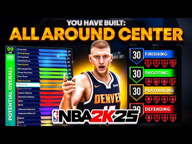 BEST ALL AROUND CENTER BUILD IN NBA 2K25! 7’0 DEMIGOD BUILD DOMINATES NBA 2K25! best build 2k25