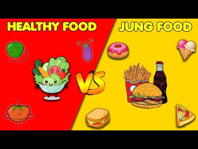 Healthy vs Junk Food | What's the Better Choice? | Giggles & Grapes #food #jungfood