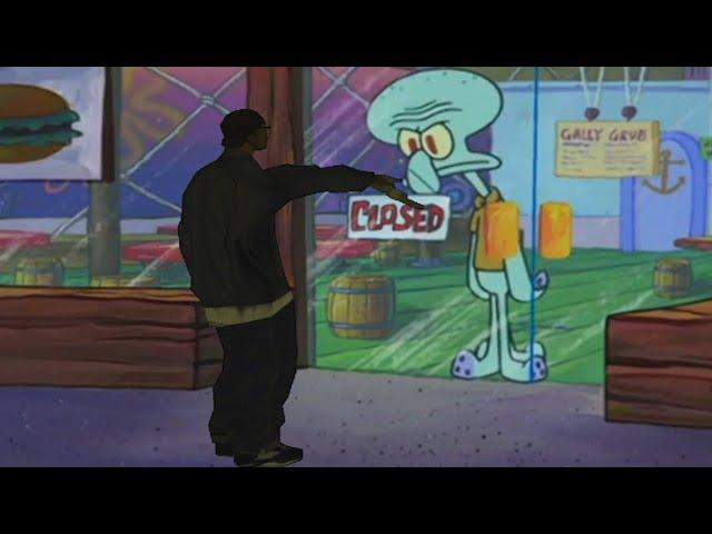 Ryder robbing the Krusty Krab at night