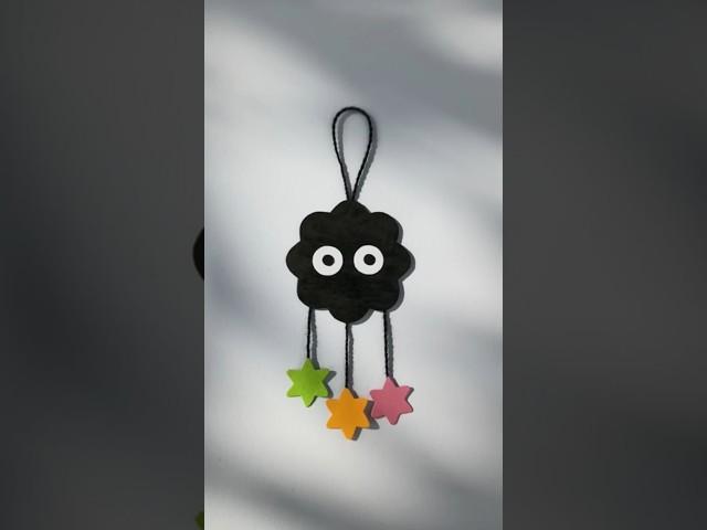 DIY Soot Sprite Hanging Craft  #shorts #ghibli #roomdecor #anime